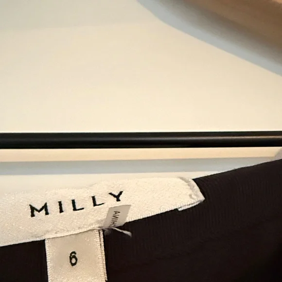 Milly Black Pencil Skirt with White Floral Beading